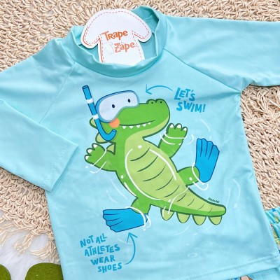 Linha Praia - Blusa Manga Longa com Proteção UV50+ e Sunga - Let's Swin